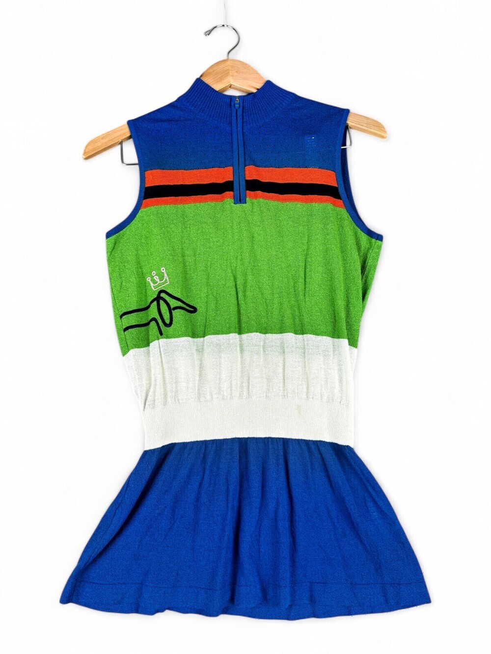 Louis Castel Sleeveless Colorblock Knit Top XS Zip Neck